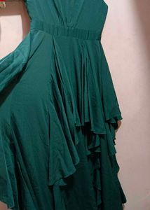 Bottle Green Stylish Maxi Dress