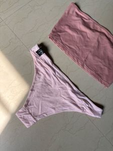 Cute pink bikini set