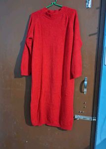 Very Good Quality Red Color Pure Wool Dress