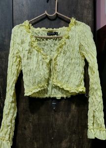 Butter Yellow Crop Top (Shrug)💛