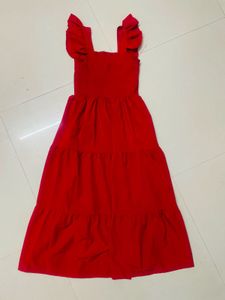 Red Ruffled Tiered Dress