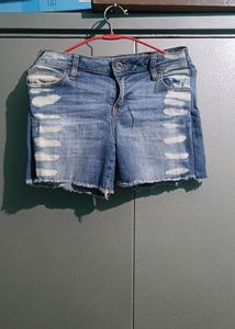 Distressed Denim Shorts