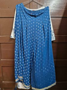 Blue Printed Palazzo Pants