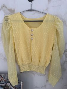 Simple Yellow Top For Casual Wear