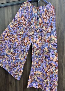 Floral Print Wide Leg Pants