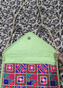 Polysilk Embroidered Sling Bag