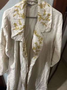Long Linen Trench coat - Plus Size - Not Worn