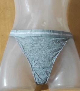L'amour Gray Thong Size m
