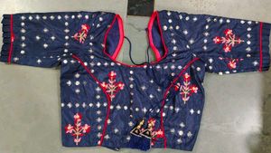 Navy &amp; Red Lehenga Set