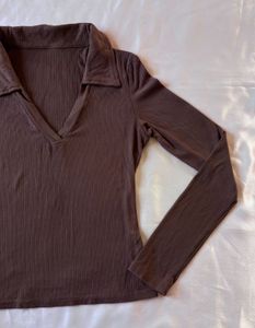 Savana Brown Full Sleeves Top