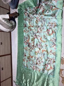 silk pure with banarsi border palla