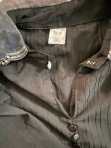 Vintage Black Button-Down Blouse