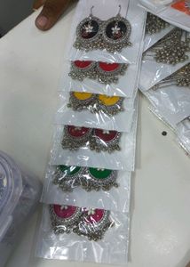 Green Boho Drop Earrings