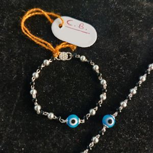 Real Silver Evils Eye 🧿 Baby Bracelet (Nazariya)