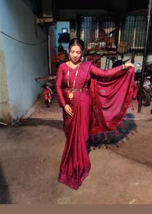 Elegant Purple Embroidered Saree