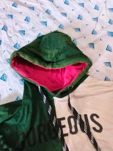Stylish Two-Tone &#34;GORGEOUS&#34; Printed Hoodie
