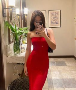 Red Bodycon Maxi Tube Dress
