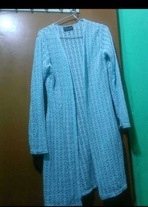 Stylish Blue Knit Cardigan