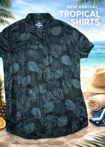 Tropical Print Casual Shirt