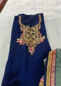 Elegant Navy Blue Embroidered Salwar Kameez