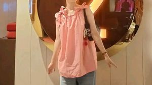 Cute Pink Cami Top with Bows