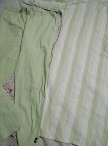 Green &amp; White Striped Outfit