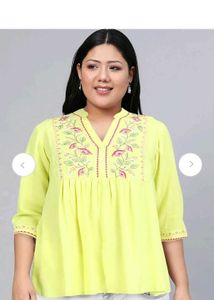 Yellow Embroidered Top