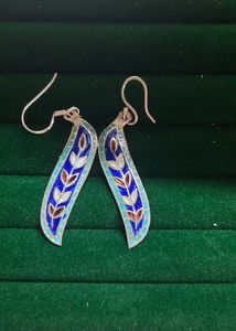 92.5 Silver Meenakari Earrings