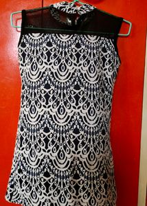 Blue Black Beautiful Net Top