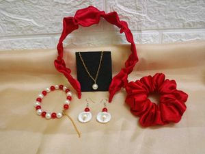Red Jewelry &amp; Hair Accessory Set