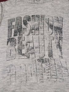 Grey Fashion Print knit top