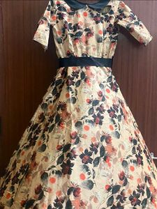Floral Print Ethnic Gown