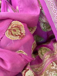 PINK KHADDI Georgette saree
