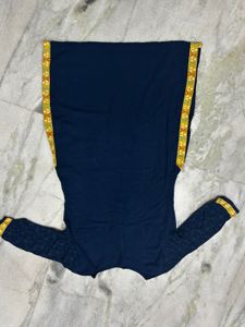 Blue Embroidered Detail Kurti