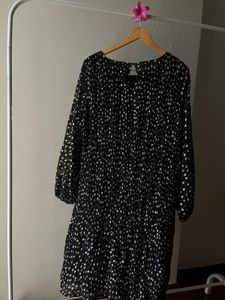Polka DOT Pleated Midi Dress