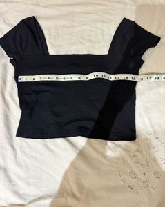 Black Square Neck Crop Top