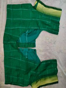 Green Checked Blouse