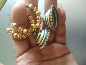 Hoop Jhumka Earrings(Handmade)
