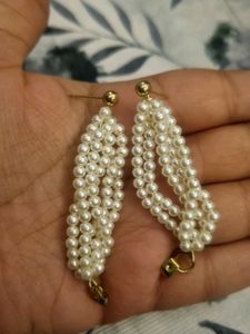 Pearl Hoops Earings