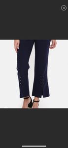 Vero Moda front slit trousers with gold detailing