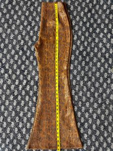 Leather Animal Print Mustard Boot-Cut Pants