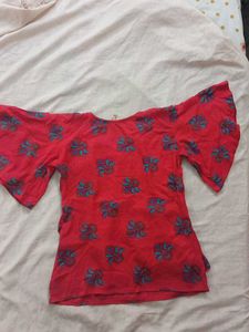 Red Floral Top