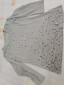 Gray Long Sleeve Top