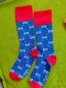Blue Glitter GG Socks