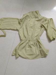 Green Tie-Front Blouse