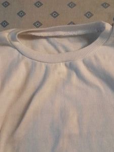 White Crop Top With Side Tie-ups