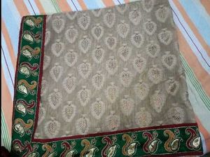 Chikoo Colour Saree Without Blouse