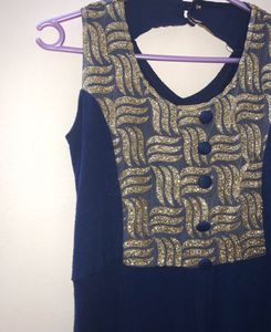 Sleeveless Front And Side Open Dress For Women