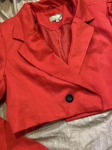 Red Cropped Blazer❤️🎯 Super Trendy And Cute 🥰🥰