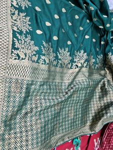 Emerald Green Saree With Blouse